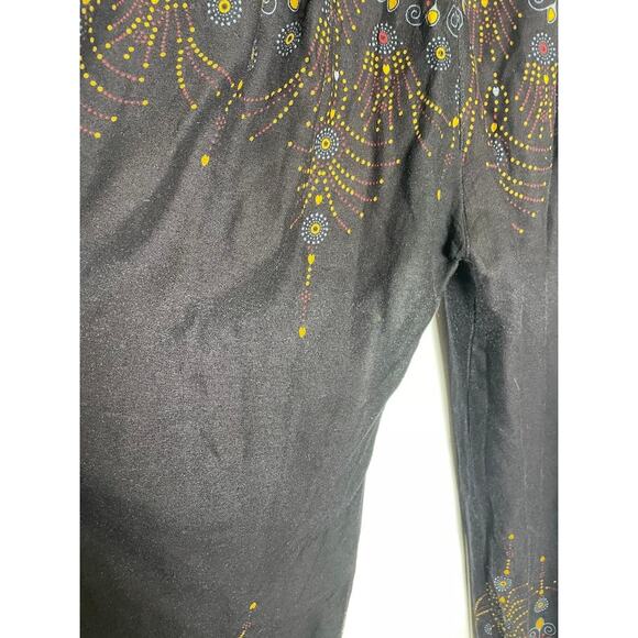 Harem Peacock Pants Womens XL Black Whimsical Fairy Hippie Light Weight Joggers - Picture 7 of 13